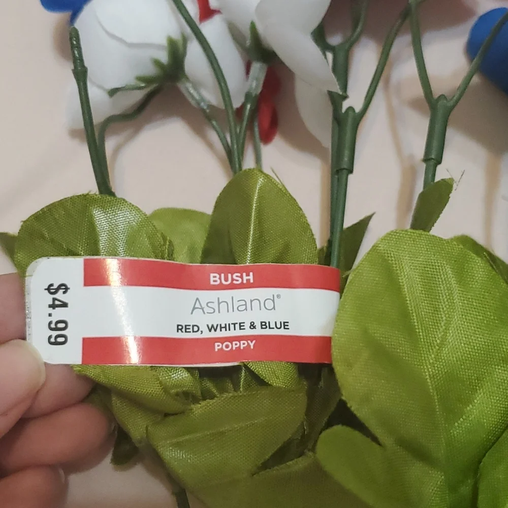 5 Faux Bouquets Red/Blue/White